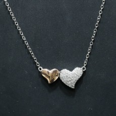 92.5 Silver Chain With Heart Shaped Pendant 